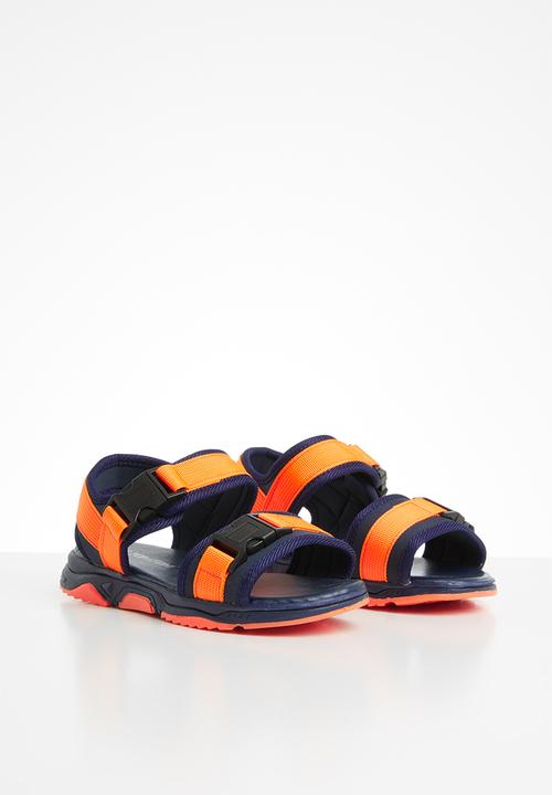 Pop Candy - Boys wjk sandal - navy & orange