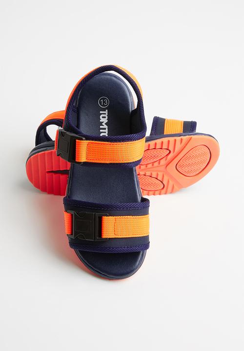 Pop Candy - Boys wjk sandal - navy & orange