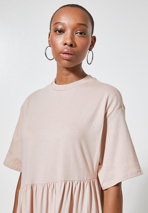 Superbalist - Aysm cutline tiered knit dress - stone