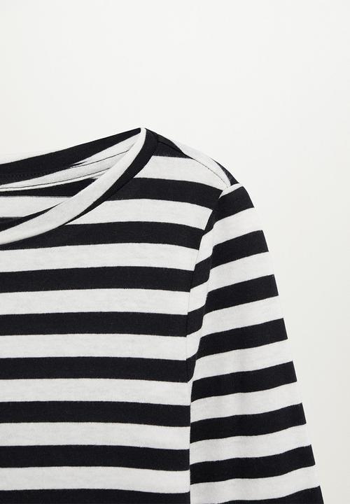 MANGO - T-shirt saco - black & white