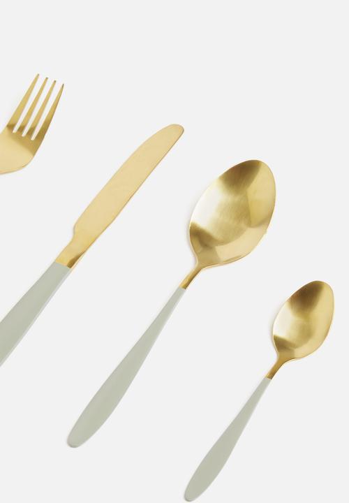 Excellent Houseware - Pastel pop cutlery set 16 - grey