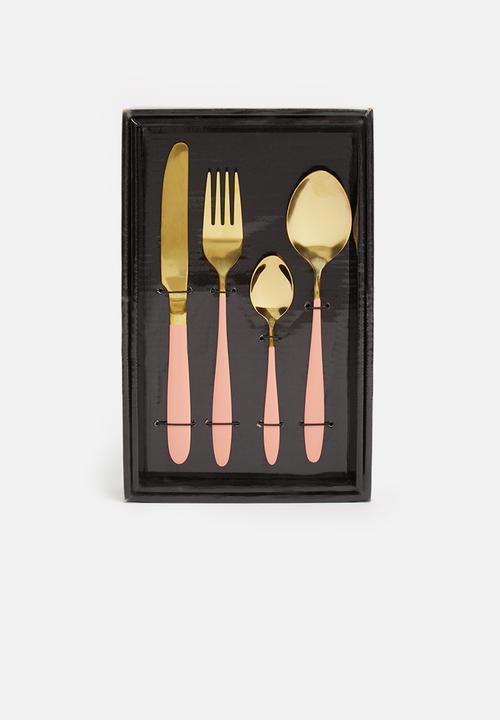 Excellent Houseware - Pastel pop cutlery set 16 - pink