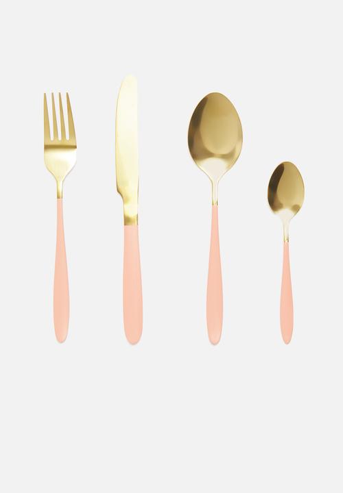 Excellent Houseware - Pastel pop cutlery set 16 - pink