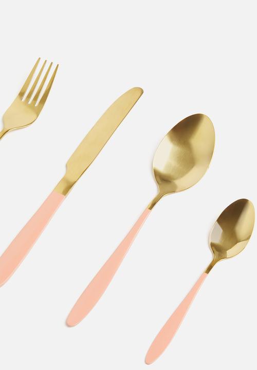Excellent Houseware - Pastel pop cutlery set 16 - pink