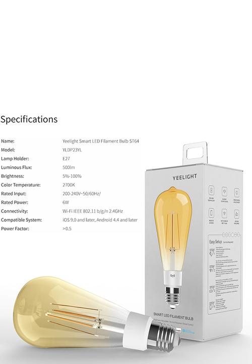 Yeelight - Smart LED Filament Bulb - ST64