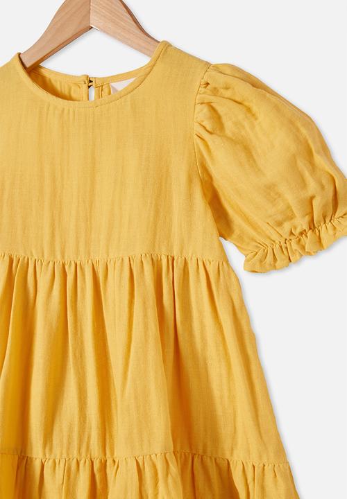 Cotton On - Joy short sleeve dress - yellow