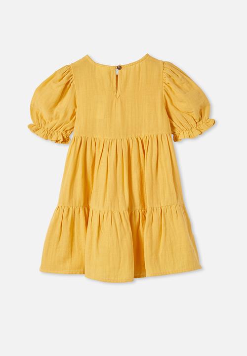 Cotton On - Joy short sleeve dress - yellow