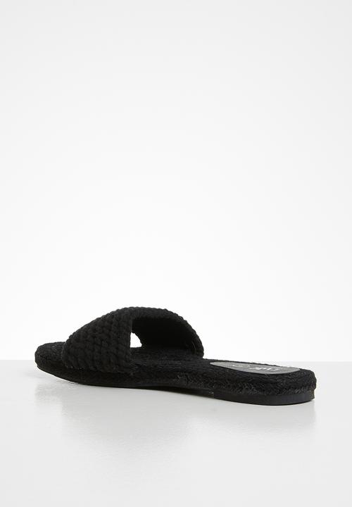 Cotton On - Remi rope single vamp espadrile slide - black rope