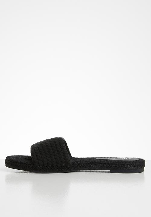 Cotton On - Remi rope single vamp espadrile slide - black rope