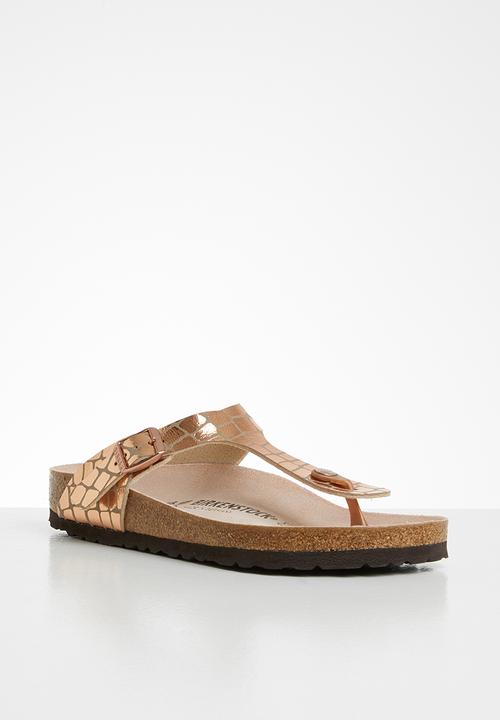 Birkenstock - Gizeh gator gleam microfiber regular - copper