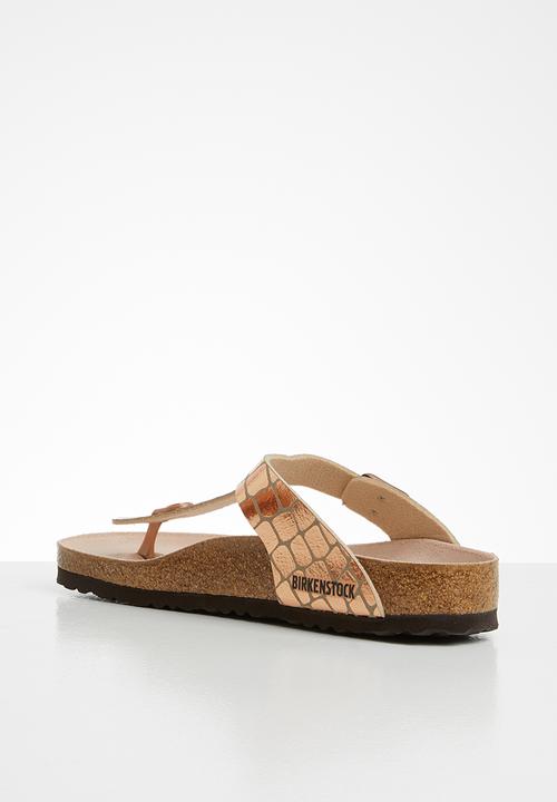 Birkenstock - Gizeh gator gleam microfiber regular - copper