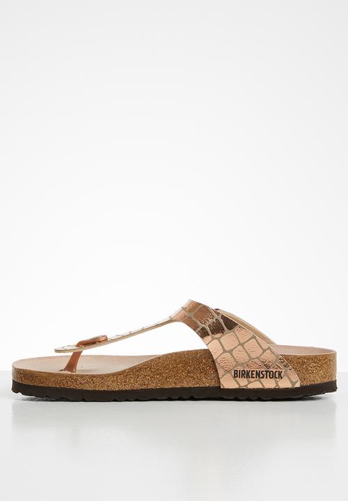 Birkenstock - Gizeh gator gleam microfiber regular - copper