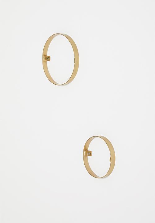 Sixth Floor - Circle wall mounted stem vase set of 2 - gold