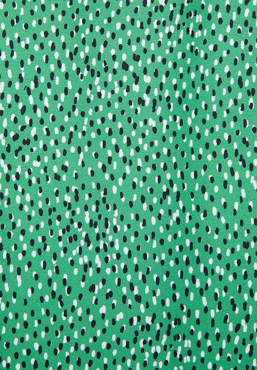 edit - Mandarin tie sleeveless shell - green