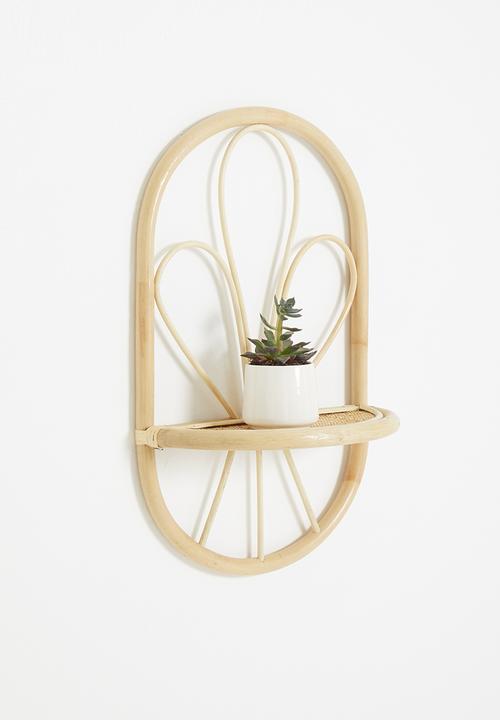 Sixth Floor - Daisy rattan wall shelf - natural