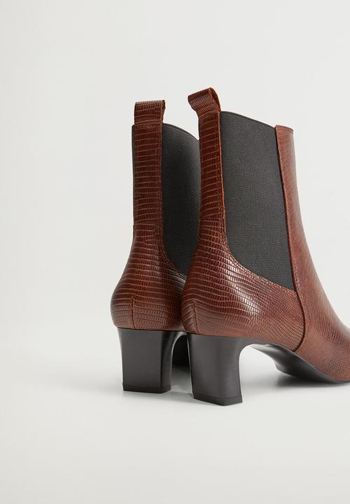 MANGO - Agua leather ankle boot - dark brown