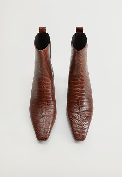 MANGO - Agua leather ankle boot - dark brown