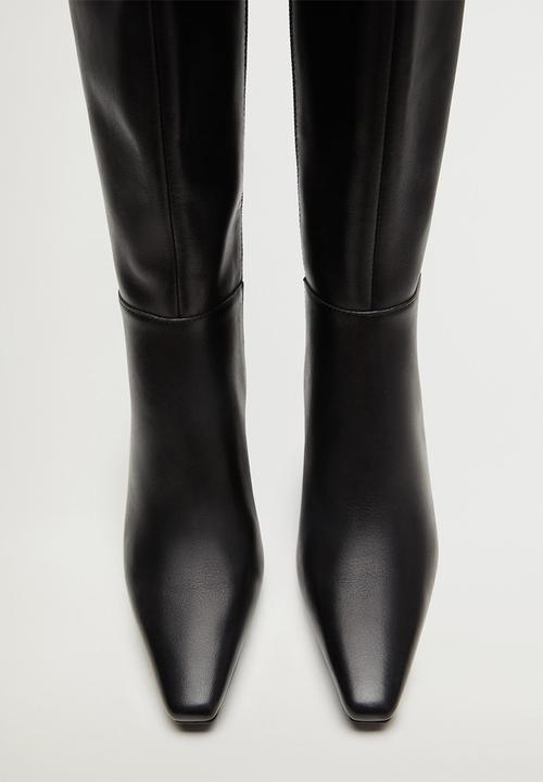 MANGO - Fona leather boot - black