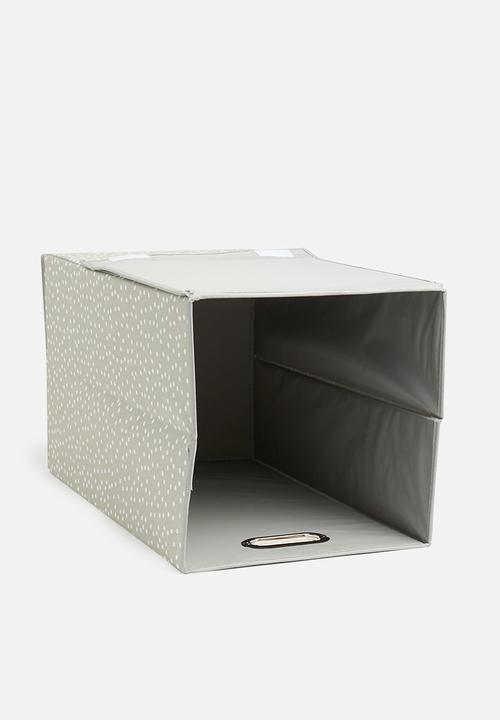 Sixth Floor - Spotty laundry bin with lid - grey & white