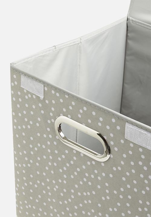Sixth Floor - Spotty laundry bin with lid - grey & white