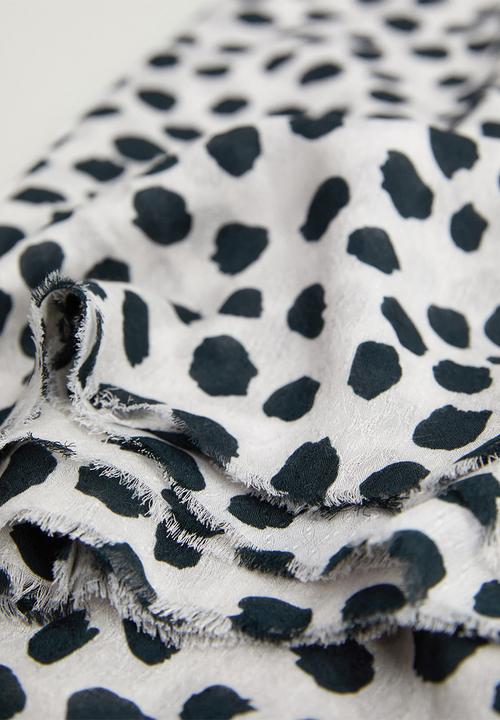 MANGO - Foulard dots - black & white