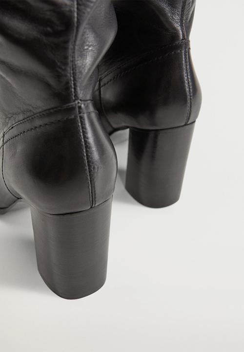 MANGO - Boby leather boot - black