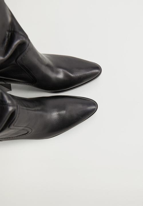 MANGO - Boby leather boot - black