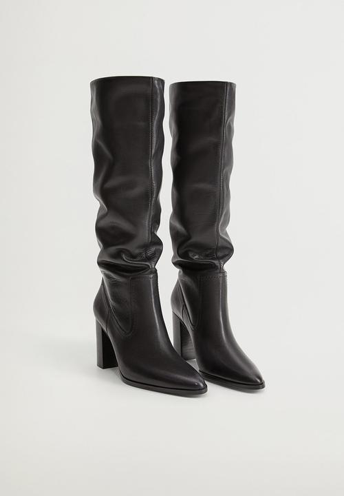 MANGO - Boby leather boot - black