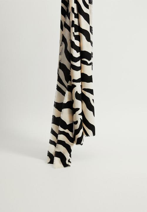 MANGO - Scarf zebra - light beige