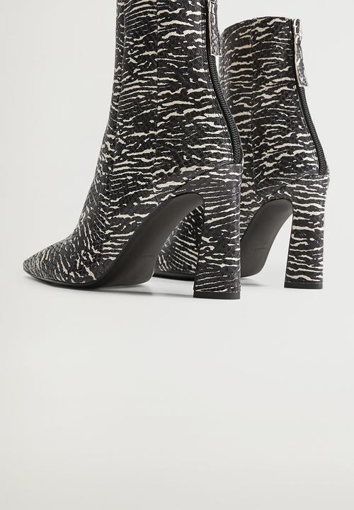 MANGO - Juno leather ankle boot - black