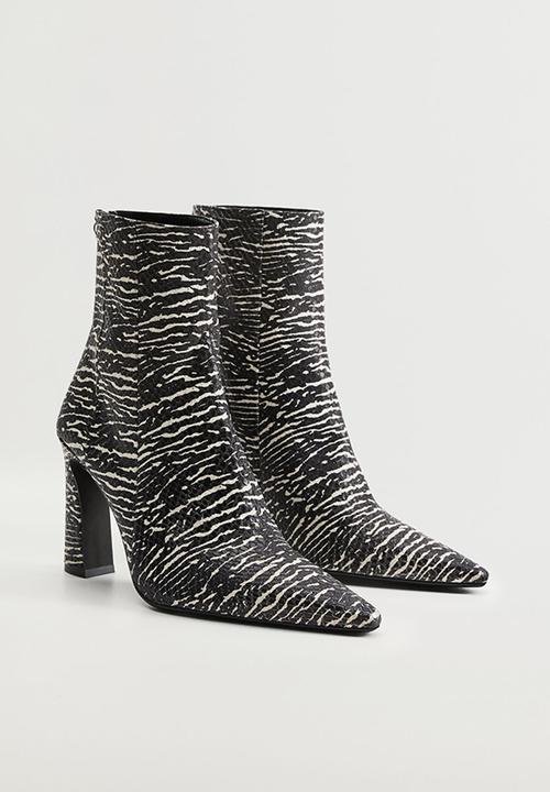 MANGO - Juno leather ankle boot - black