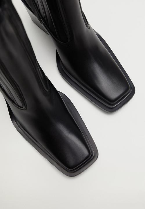 MANGO - Marlon leather ankle boot - black