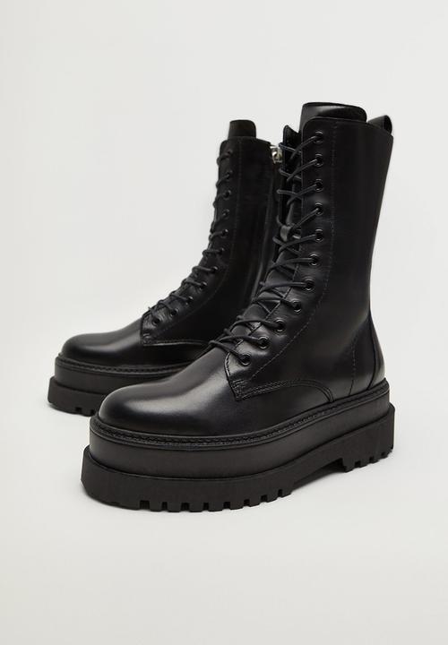 MANGO - Monet leather boot - black
