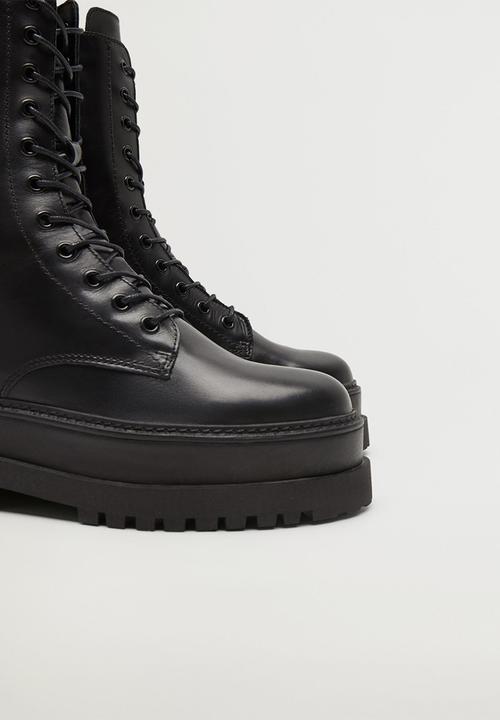 MANGO - Monet leather boot - black