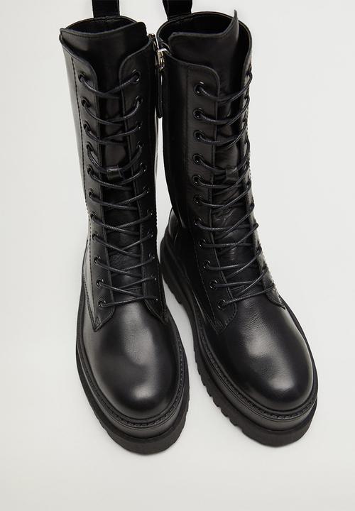 MANGO - Monet leather boot - black