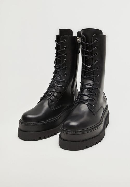MANGO - Monet leather boot - black