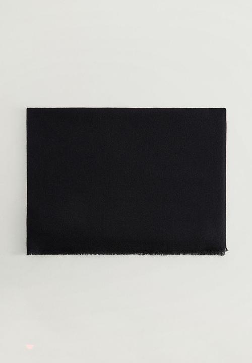 MANGO - Feather scarf - black