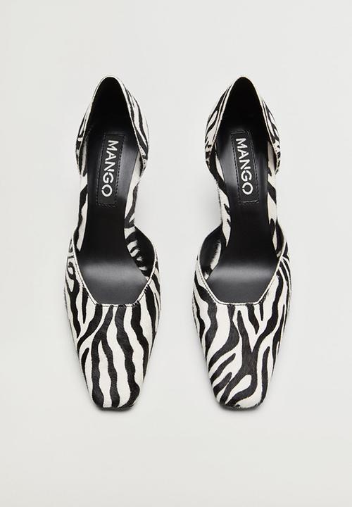 MANGO - Kenny1 leather court - black & white 