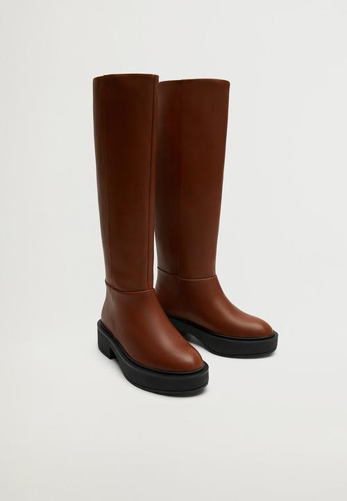 MANGO - Funk leather boot - medium brown