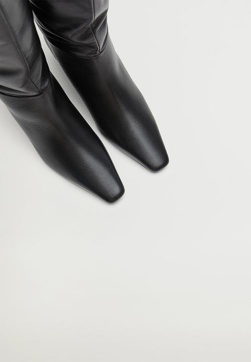 MANGO - Fuego leather boot - black