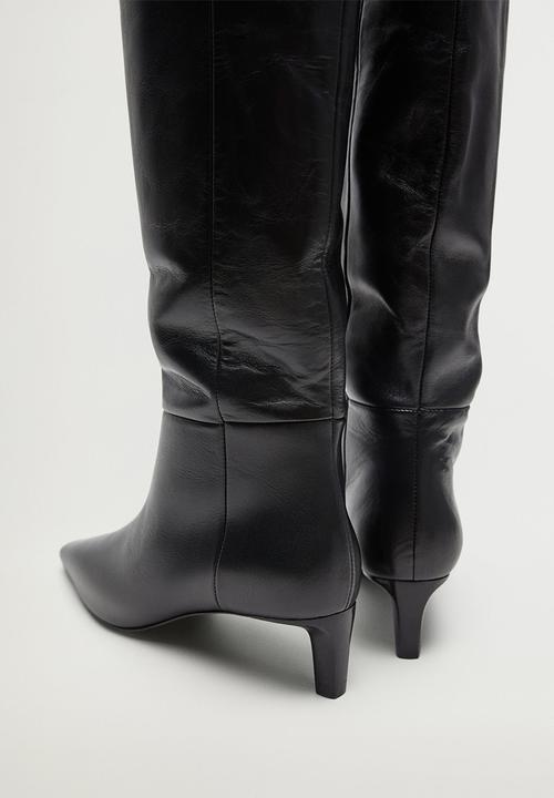 MANGO - Fuego leather boot - black