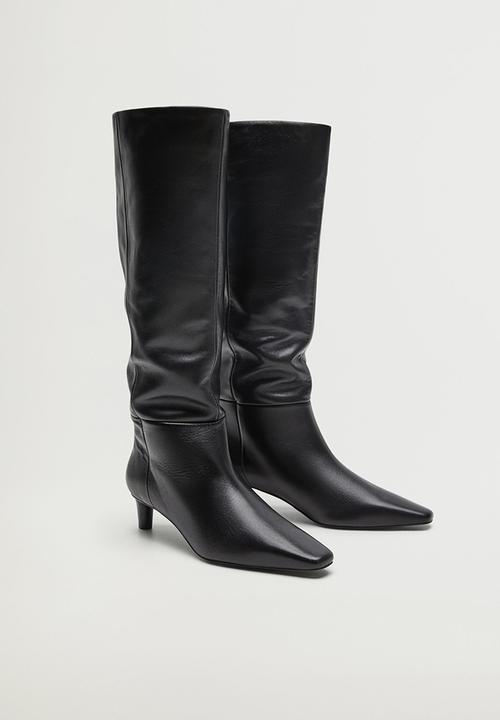 MANGO - Fuego leather boot - black