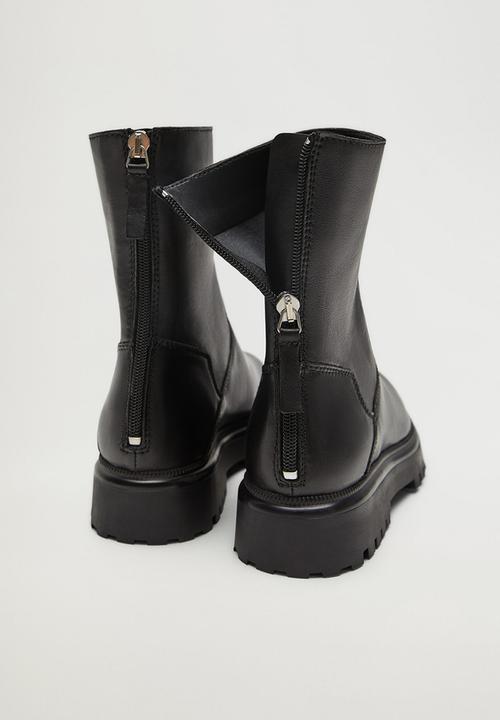 MANGO - Hector leather boot - black