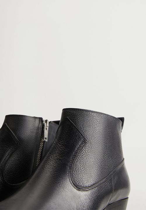 MANGO - Celi leather ankle boot - black
