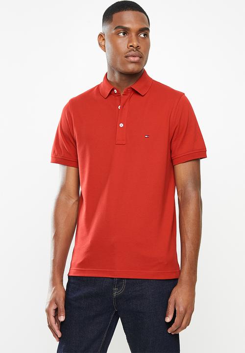tommy hilfiger red button up