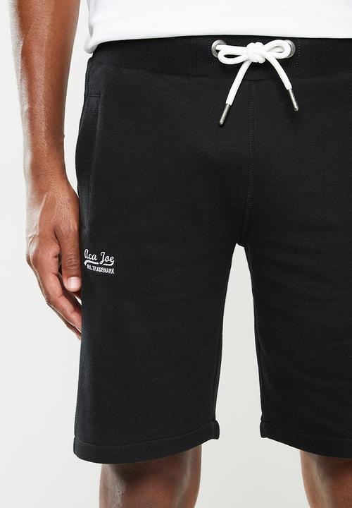 Aca Joe - Aca joe unbrushed fleece shorts - black