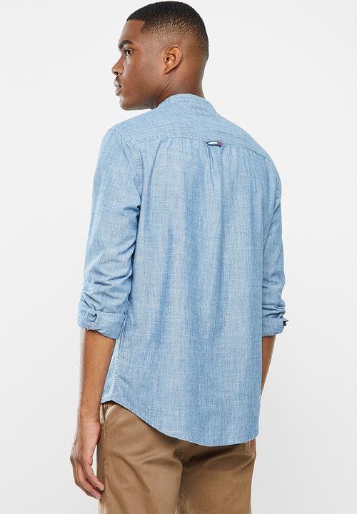 Tommy Hilfiger - Tjm chambray mao shirt - blue