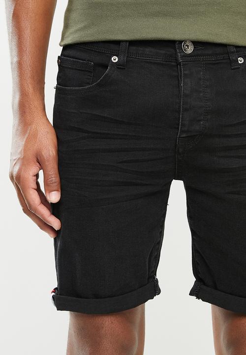 Aca Joe - Aca joe styled denim shorts - black 