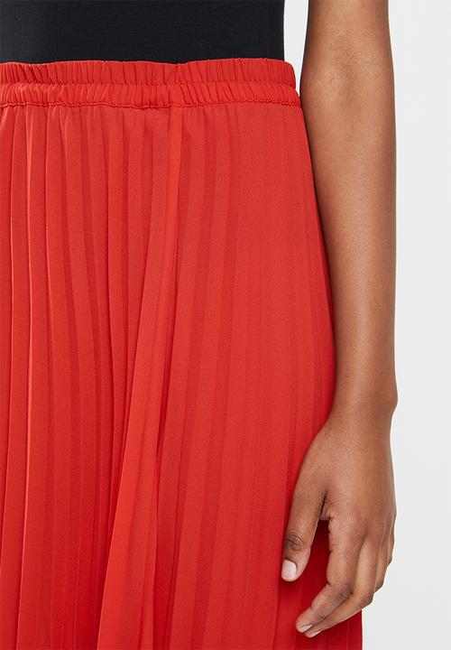 ONLY - Stina maxi skirt - red & black