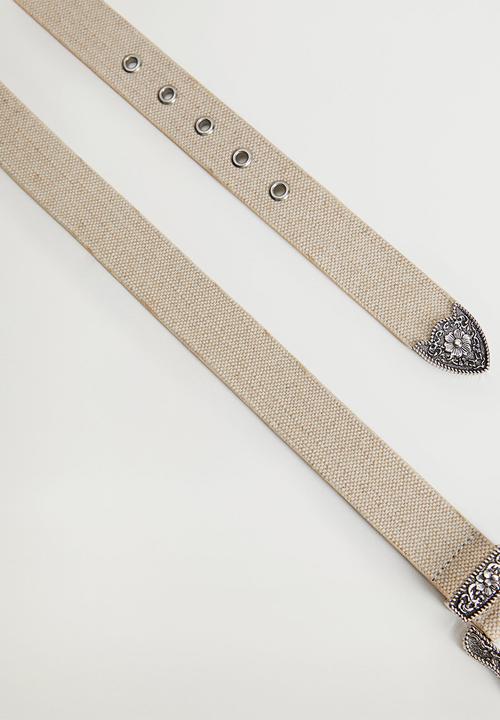 MANGO - Belt canva - pastel brown